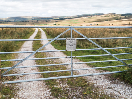 Roadside gate to the property