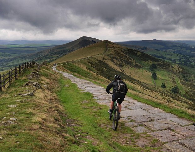 Mam Tor route with cyclist