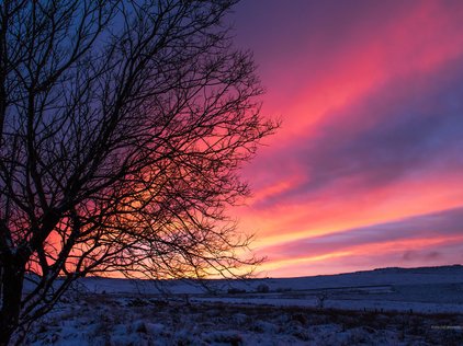 Sunset over the valley